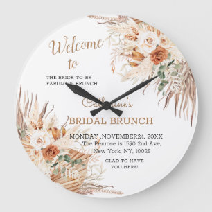 Welcome Sign Wall Clock for Boho Bridal Shower