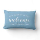 Welcome Sky Blue Personalized Family Name Address