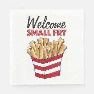 Welcome Small Fry French Fries Foodie Baby Shower Napkin