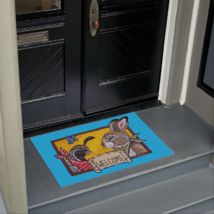 Welcome Southwest Rabbit Quail Animal Wildlife Fun Doormat