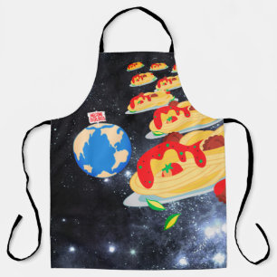 Welcome spaghetti overlords pasta alien invasion apron