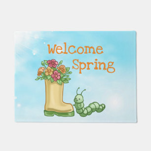 Welcome Spring Caterpillar Doormat