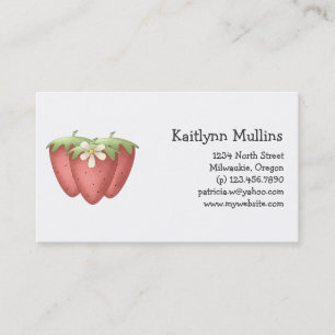 Welcome Spring · Strawberries & Flower Business Card