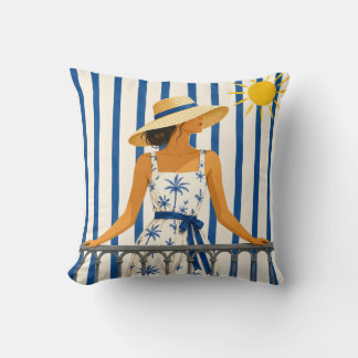 welcome summer throw pillow