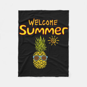 Welcome Summer Vacation Custome Family Vacay Tropi Fleece Blanket