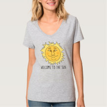 Welcome Sun Women's Basic V-Neck T-Shirt