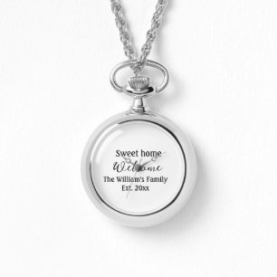 Welcome sweet home add family name year Est. Text  Watch