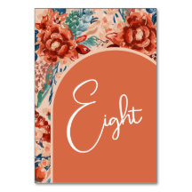 Welcome Table Numbers | Boho Terracotta Floral