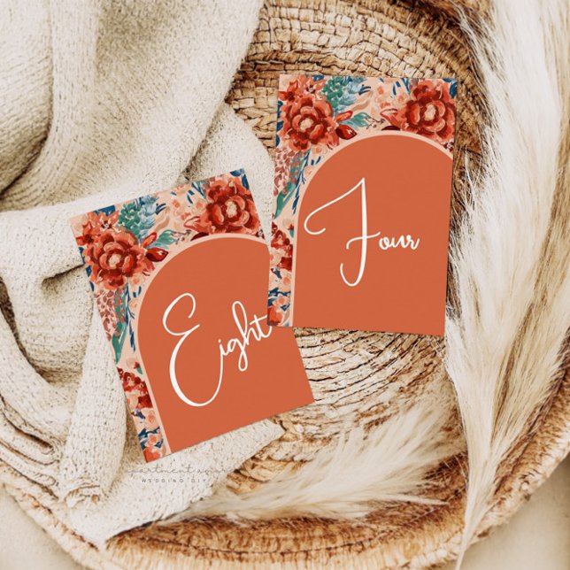 Welcome Table Numbers | Boho Terracotta Floral (Creator Uploaded)