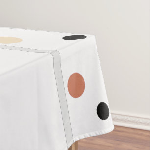 Welcome Terra Cotta Sand Black Polka Dots Tablecloth