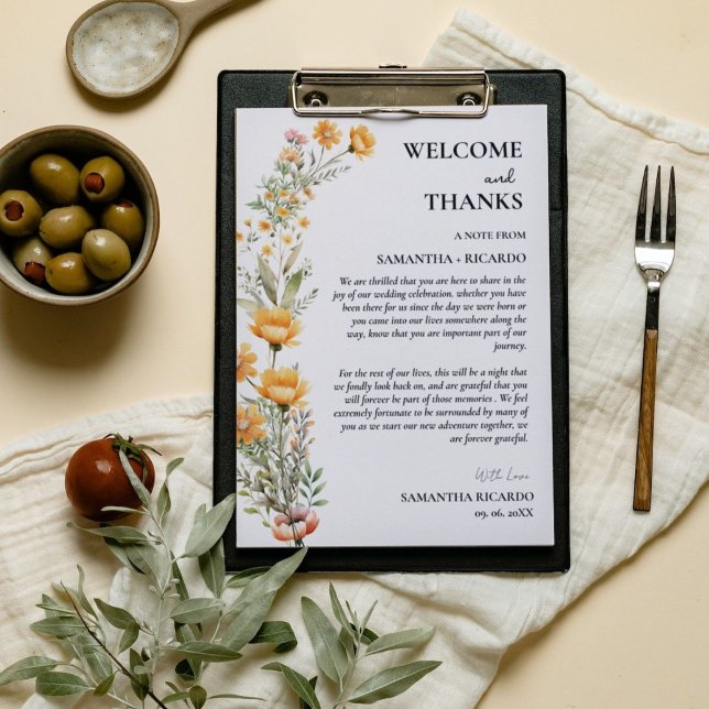 Welcome & thank you wedding guest table Card (Creator Uploaded)