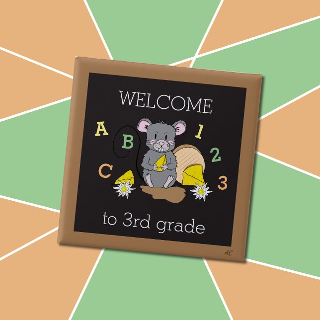 Welcome the 3rd grade | 1st day of school button (Creator Uploaded)