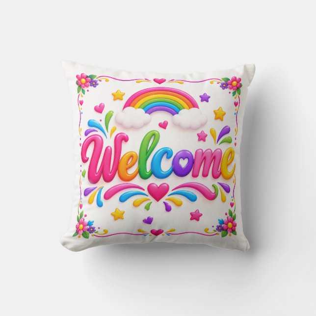 Welcome  throw pillow (Front)