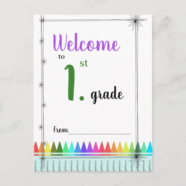 Welcome to 1st grade postcard (Front)
