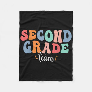 Welcome To 2nd Grade Funny Teacher Squad Back To S Fleece Blanket