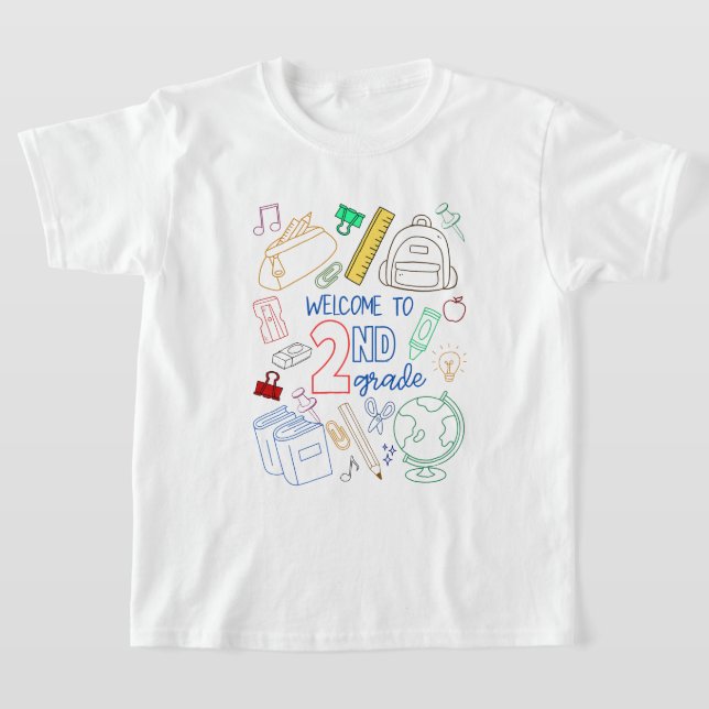 Welcome to 2nd Grade Shirt Doodle Back to School (Laydown)