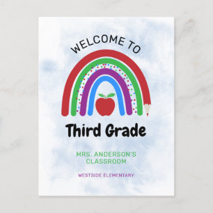 Welcome to 3rd Grade Cute Rainbow Postcard