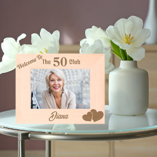 Welcome To 50 Club, Modern Birthday Personalized Etched Frames