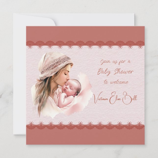 Welcome to a Baby Girl Shower Invitation (Front)