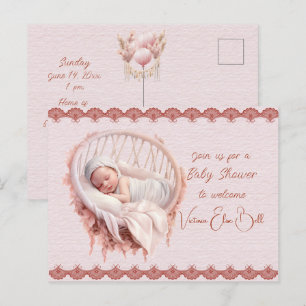 Welcome to a Baby Girl Shower Invitation Postcard