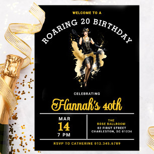 Welcome to a Roaring 20 40th Birthday Party Invitation
