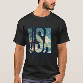 Welcome To America s Gulf Beach Retro Gulf Of USA T-Shirt