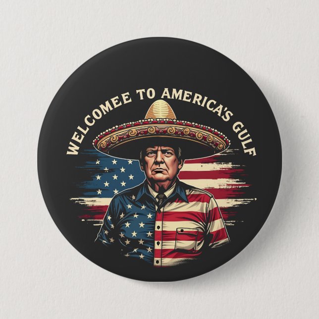 Welcome to America's Gulf Trump East Coast  3 Inch Round Button (Front)