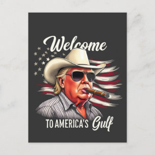 Welcome to America's Gulf Trump East Cost Mexico Announcement Postcard