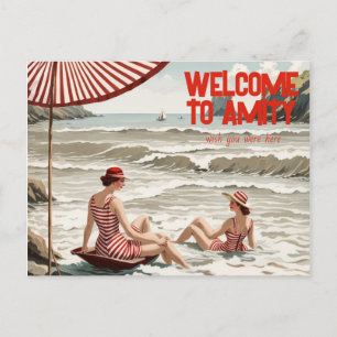 Welcome to Amity (Editable) Seaside Holiday Postcard