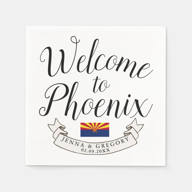 Welcome to Arizona | Destination Wedding Napkin (Front)
