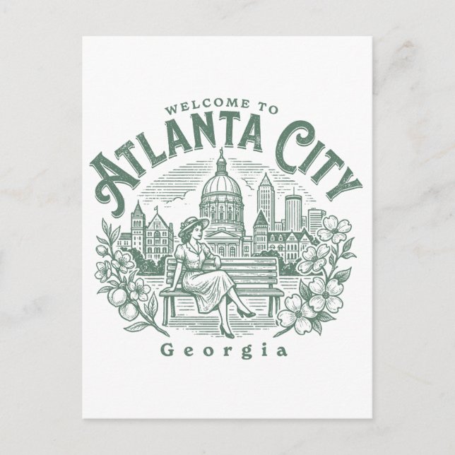 Welcome to Atlanta City Georgia Postcard (Front)