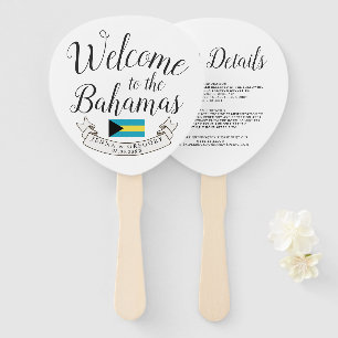 Welcome to Bahamas   Destination Wedding Custom Hand Fan