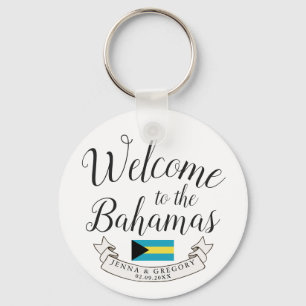 Welcome to Bahamas   Destination Wedding Custom Keychain
