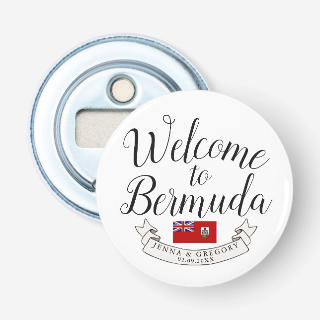 Welcome to Bermuda | Destination Wedding Favour Bottle Opener (Front)