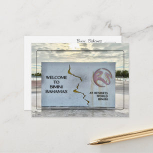 Welcome to Bimini Bahamas   Tropical Island Travel Postcard