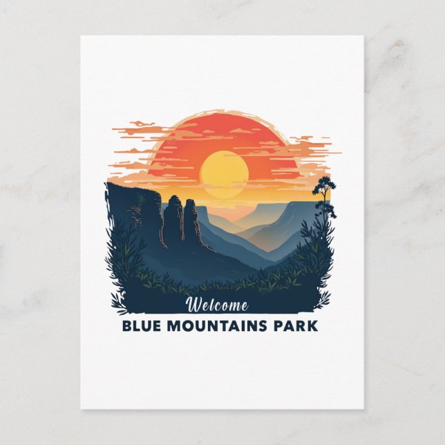 Welcome to Blue Mountains National Australian Park Holiday Postcard (Front)