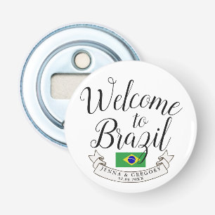Welcome to Brazil Destination Wedding Custom Bottle Opener