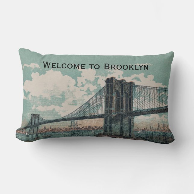 Welcome to Brooklyn Lumbar Pillow (Front)
