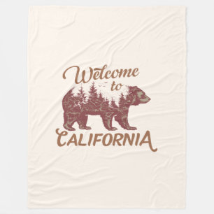 Welcome to California Bear Fleece Blanket