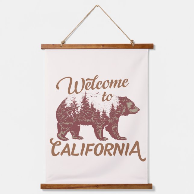 Welcome to California Bear Forest  Hanging Tapestry (Front)