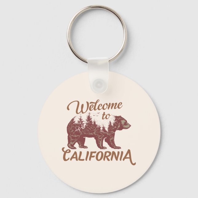 Welcome to California Bear Forest  Keychain (Front)