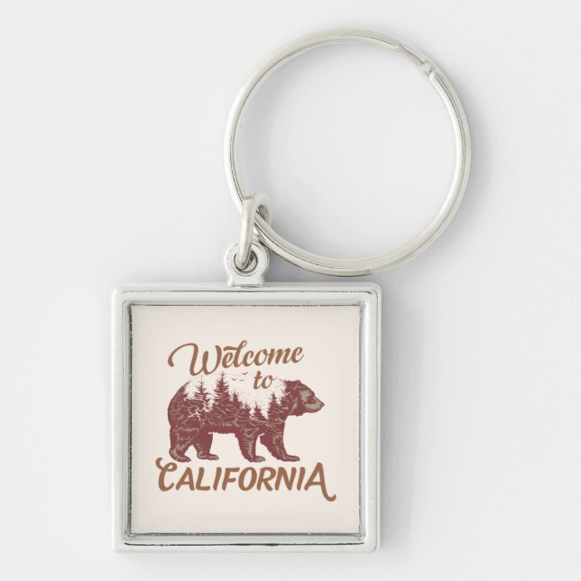 Welcome to California Bear Forest  Keychain (Front)
