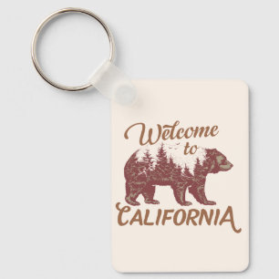 Welcome to California Bear Forest Keychain