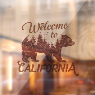 Welcome to California Bear Forest Window Cling