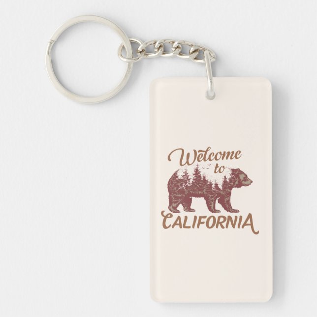 Welcome to California Bear Keychain (Front)