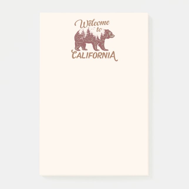 Welcome to California Bear Post-it Notes (Front)