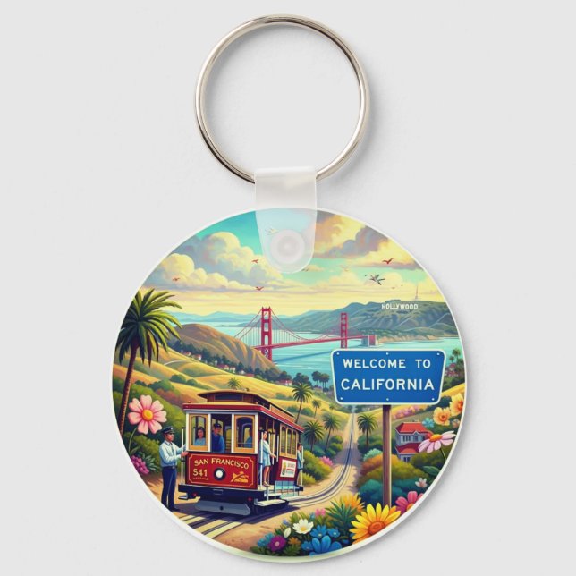 Welcome to California Keychain (Front)