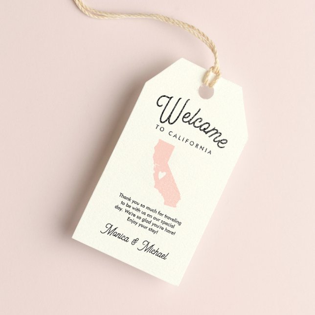 Welcome to CALIFORNIA Wedding ANY COLOR   Gift Tags (Creator Uploaded)
