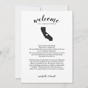 Welcome to California   Wedding Letter & Itinerary
