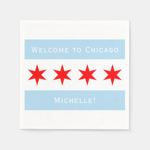 Welcome to Chicago   Personalized Chicago Flag Napkin